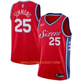 Maillot NBA Philadelphia 76ers Ben Simmons 25 Nike 2017-18 Rouge Swingman - Homme